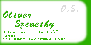 oliver szemethy business card